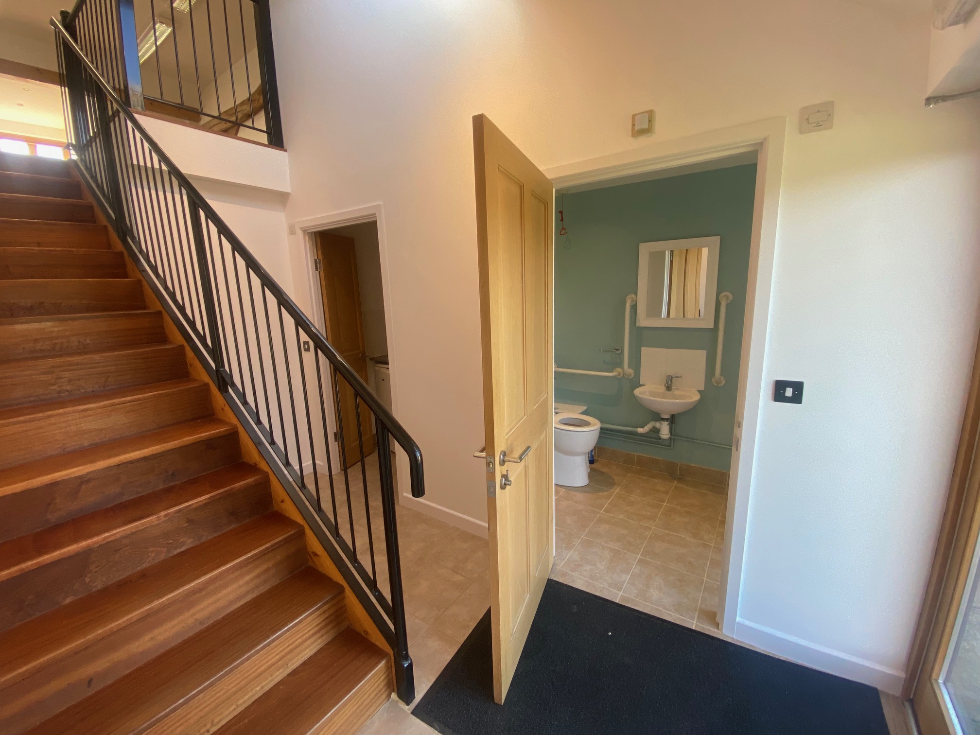 Hallway showing the toilet entrance.
